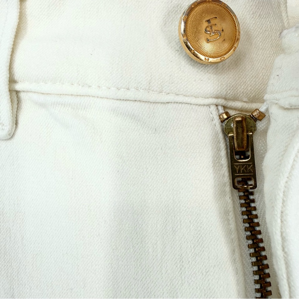 Vintage Escada Sport High Rise Tapered Leg Cream Ivory White Jeans Gold - Picture 6 of 13